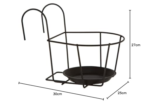Dehner Blumentopfhalter Metall schwarz 25x30x27cm Balkon