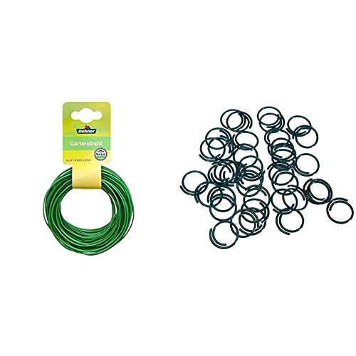 Dehner Gartendraht Pflanzenringe Set 25 m grün 40 Stück