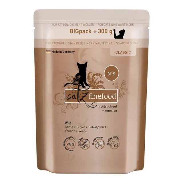 catz finefood Classic N° 9 Wild Nassfutter 6x300g zuckerfrei