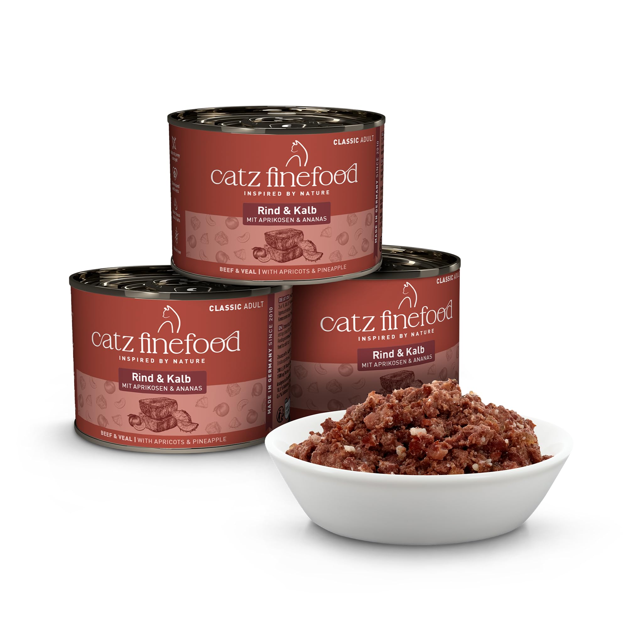 catz finefood Classic Nassfutter Rind Kalb 6x200 g