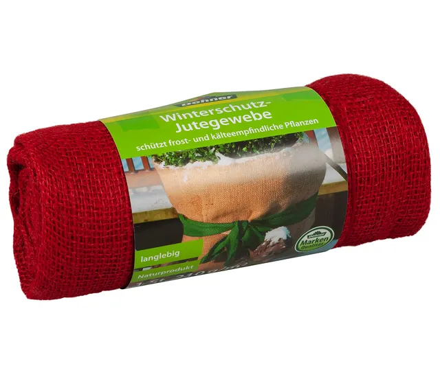 Dehner Premium Lovely Winterschutz Jutesack rot 105x300 Jute