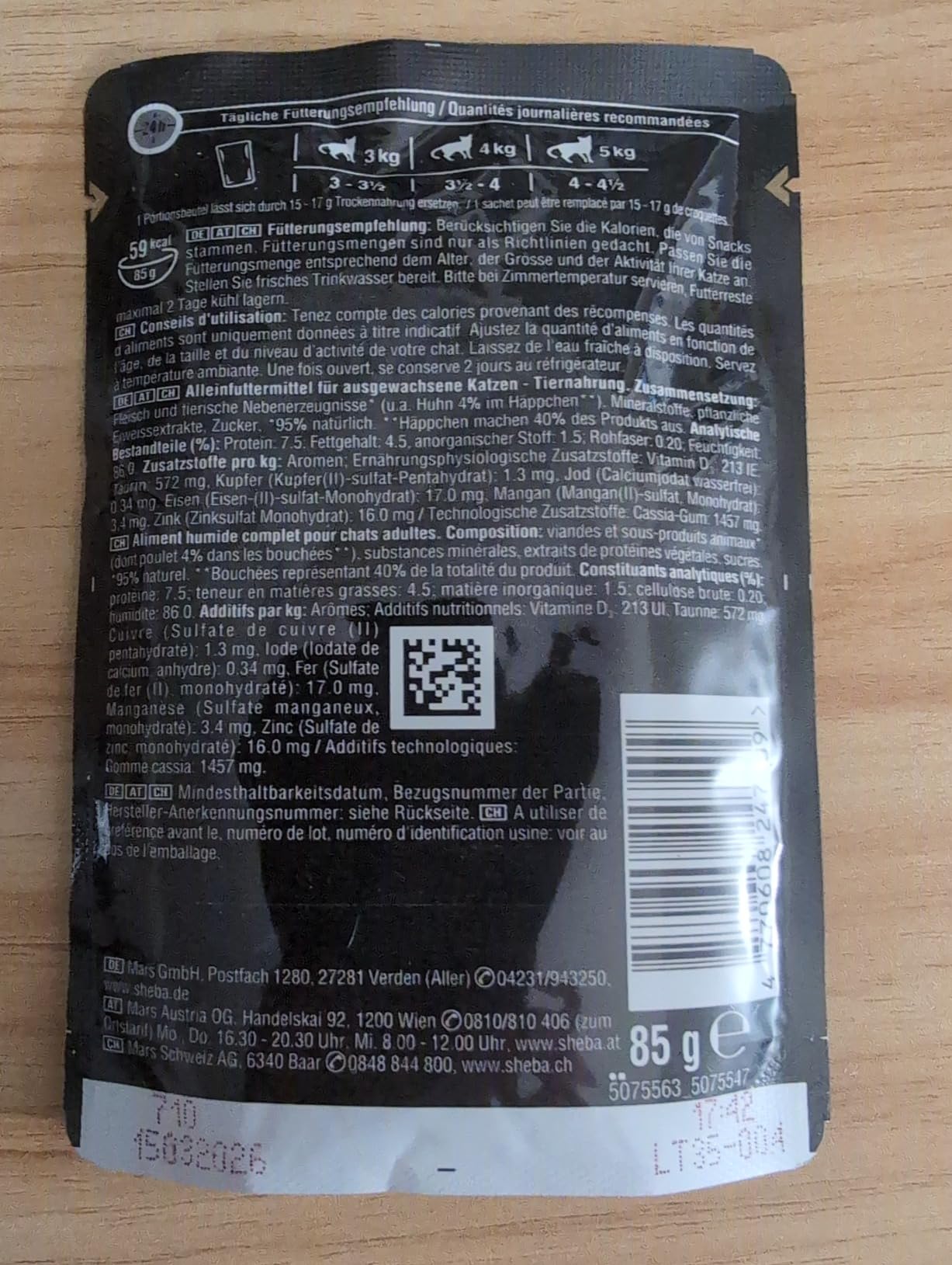 Sheba Delikatesse Huhn Nassfutter Gelee 28x85g ausgewachsen