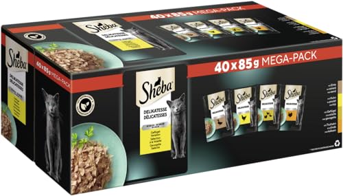 Sheba Delikatesse in Gelee Nassfutter Geflügel 4x3400g Allein
