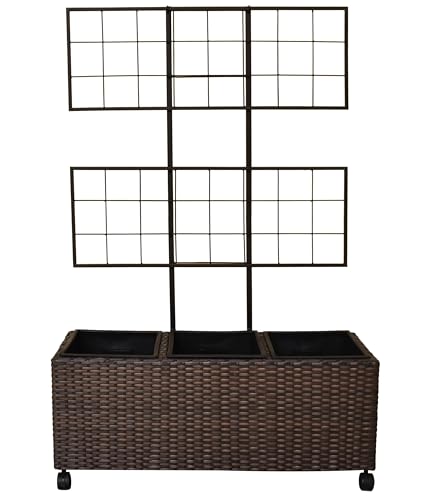 Dehner Premium Lovely Lili Spalierkasten braun mit Rollen