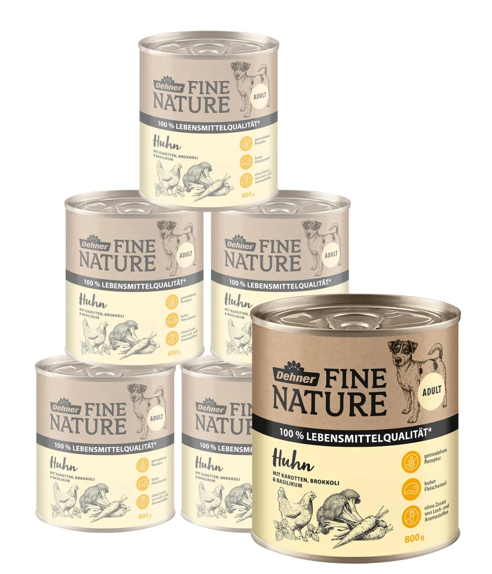Dehner Fine Nature Huhn Nassfutter Hund 6x800g Karotte