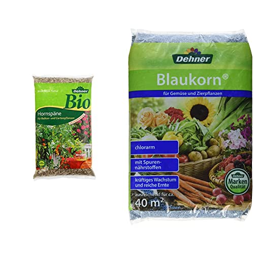 Dehner Bio Hornspäne 5kg + Blaukorn 4kg chloridarm Duo