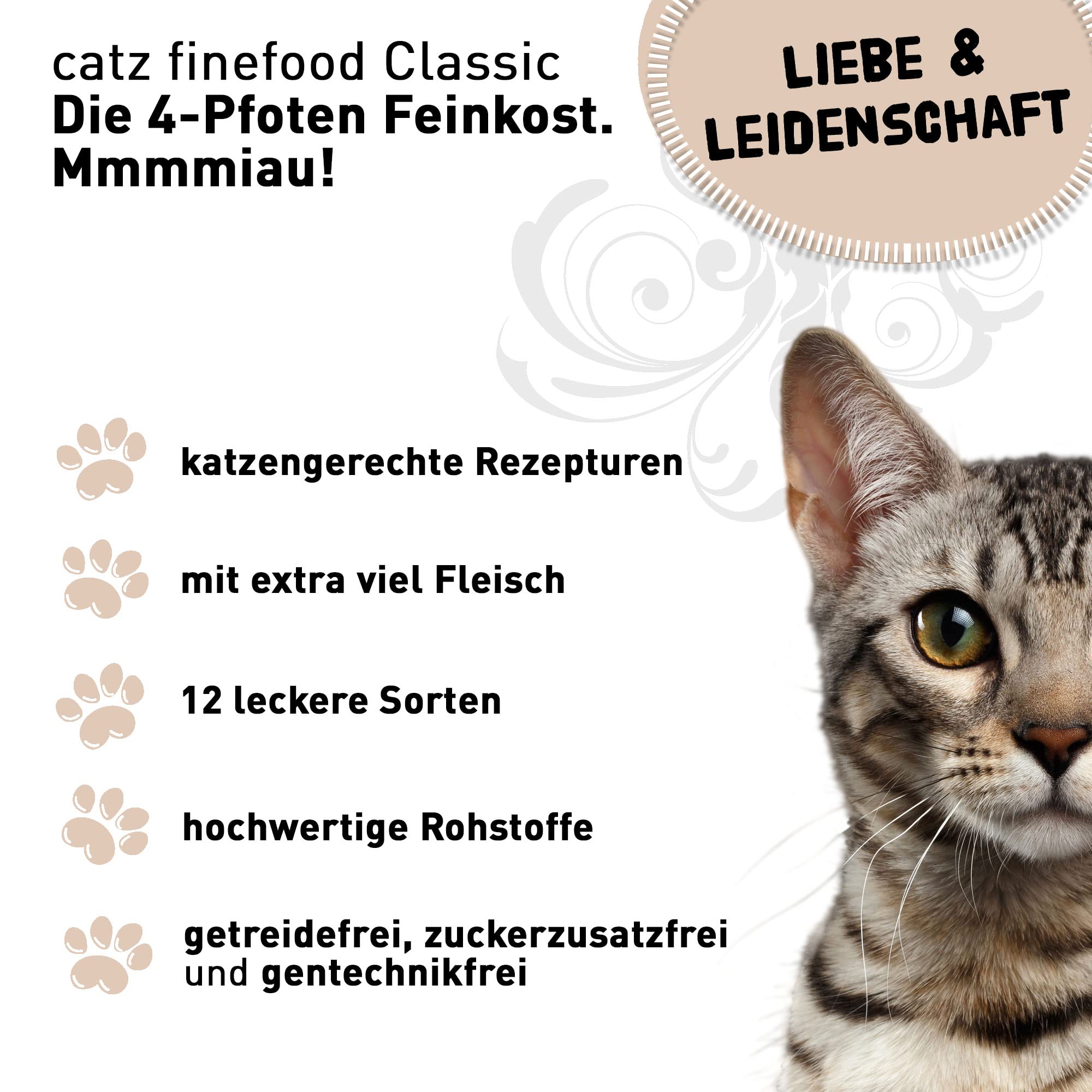 catz finefood Classic Finefood Box Nassfutter Mix 4x85g zuckerfrei