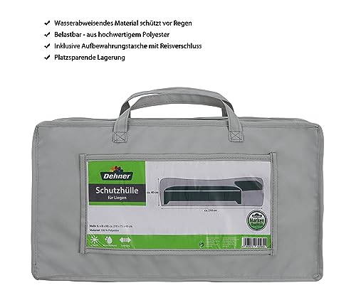 Dehner Abdeckung Gartenliege 210x75x40cm Polyester grau wetterfest