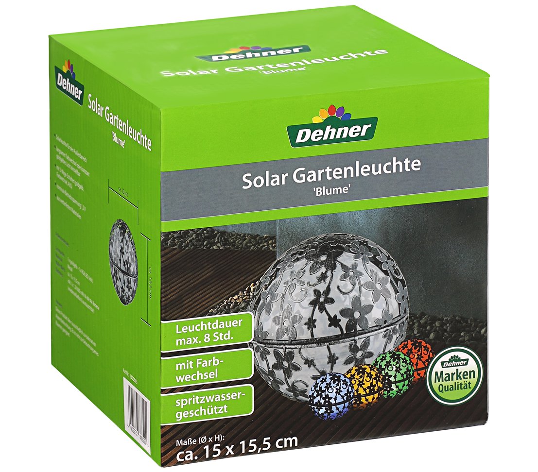 Dehner Premium Lovely Kugel Blume Solarleuchte Ø 15 cm Farbwechsel