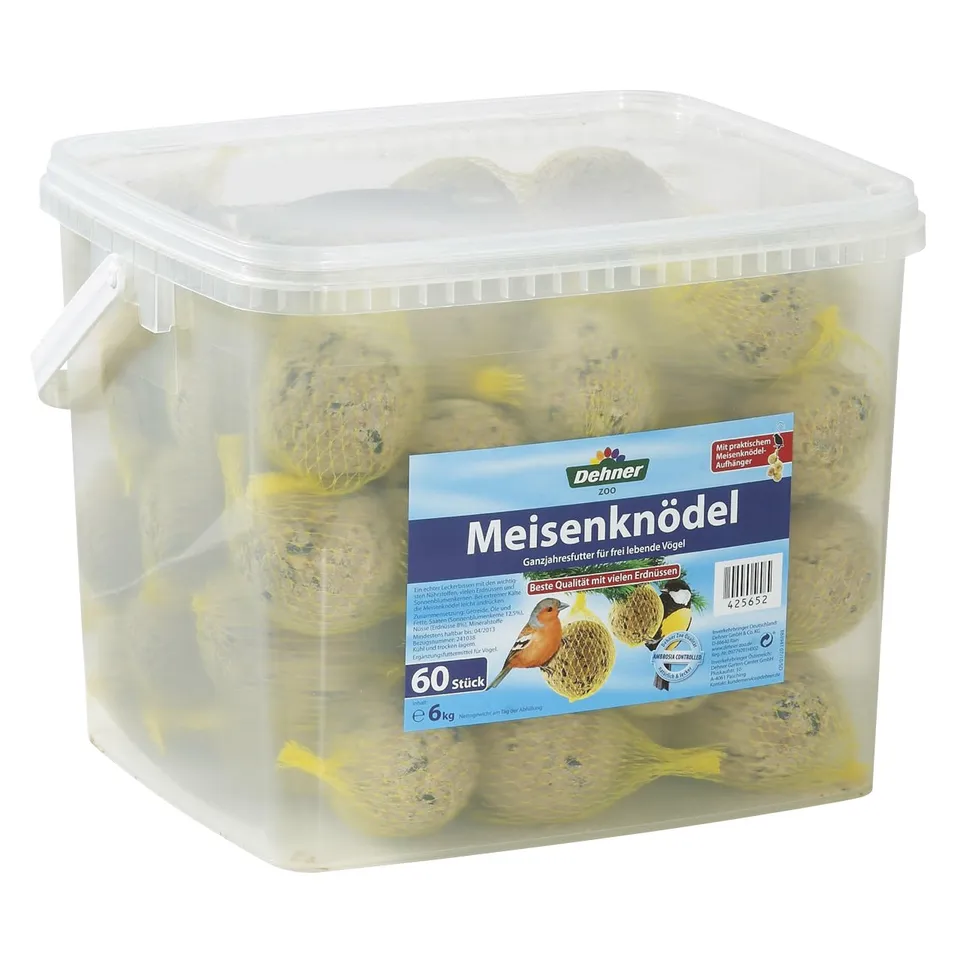 Dehner Premium Lovely Meisenknödel 60 Stück im Eimer Erdnuss