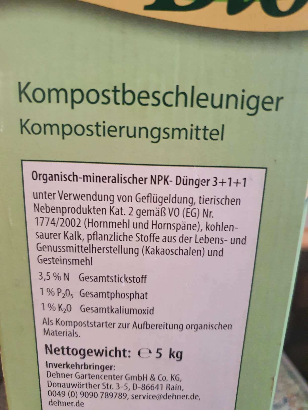 Dehner Bio Kompostbeschleuniger Naturdünger 5 kg