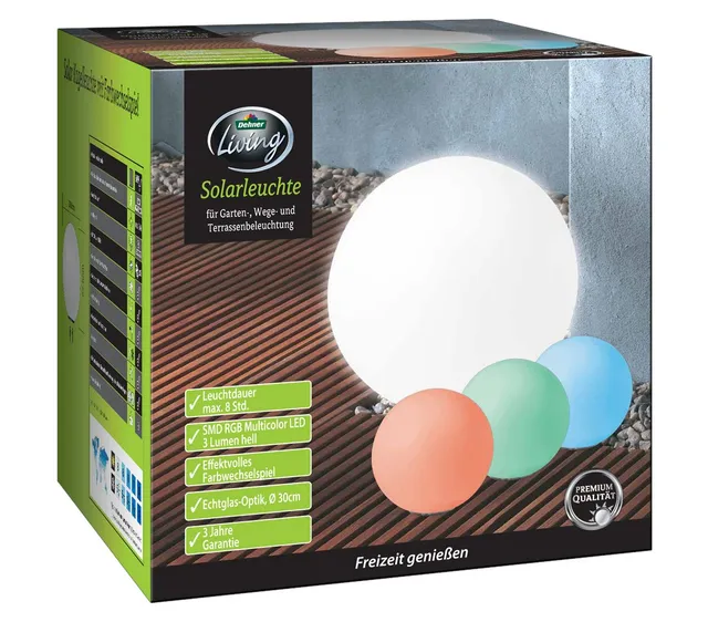 Dehner Living 5309430 Solarkugel 25cm Farbwechsel LED