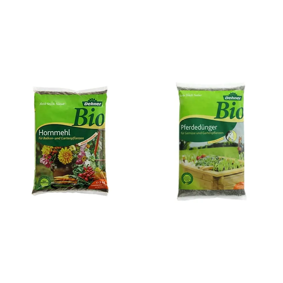 Dehner Bio Hornmehl Pferdedünger Dünger-Set 2x5kg stickstoffreich