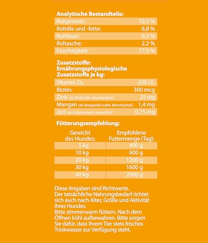Dehner Lieblinge Junior Geflügel Hundenassfutter 6x800g Reis