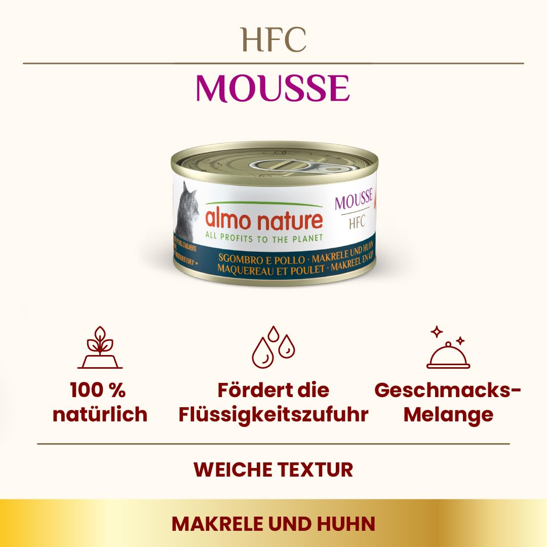 Almo Nature HFC Mousse Nassfutter Makrele & Huhn 24x70 g