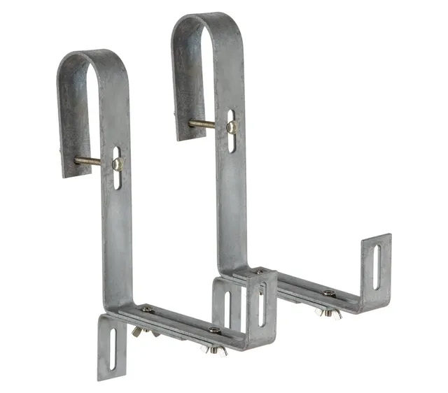 Dehner Premium Lovely Blumenkastenhalter silbergrau 2 Stück verzinkt