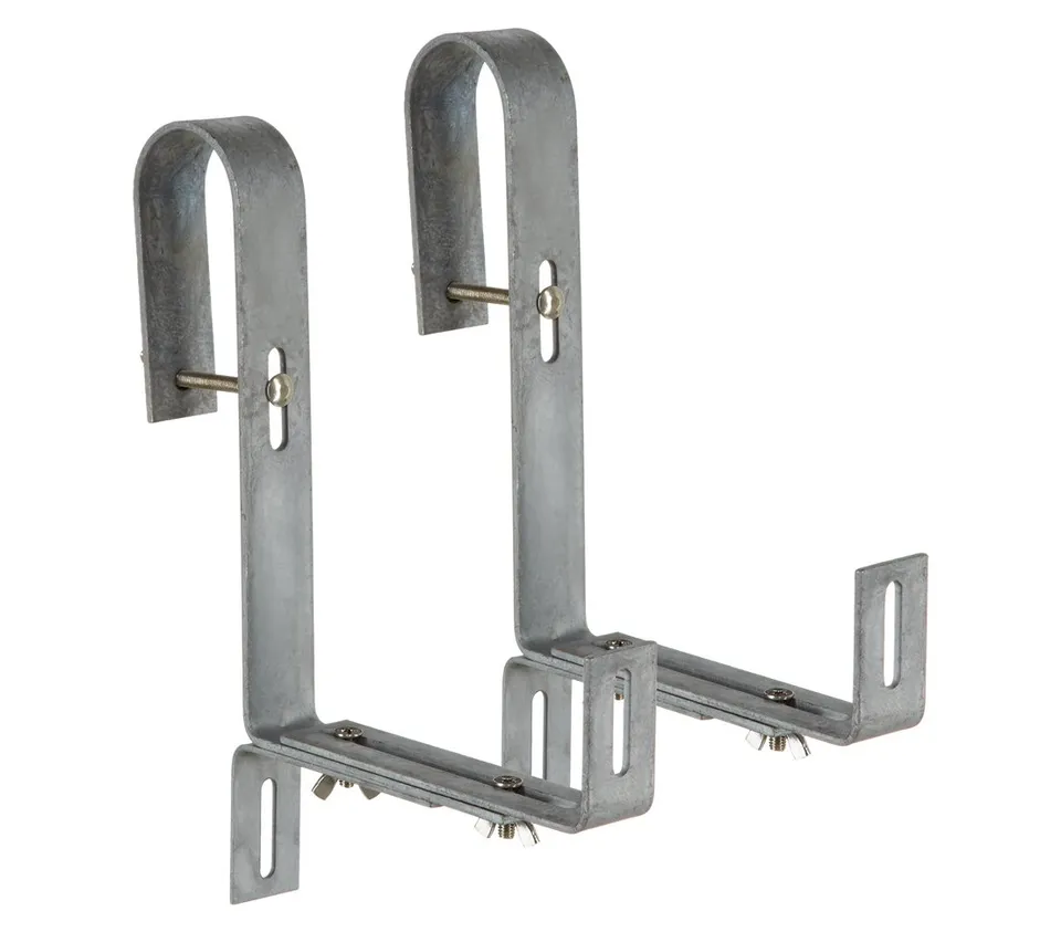 Dehner Premium Lovely Blumenkastenhalter silbergrau 2 Stück verzinkt