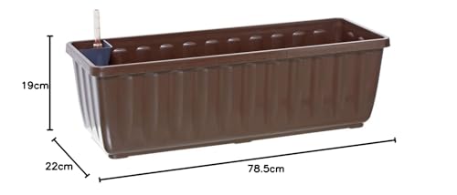 Dehner Premium Lovely Aqua-Flor Plus Blumenkasten braun 78,5 cm