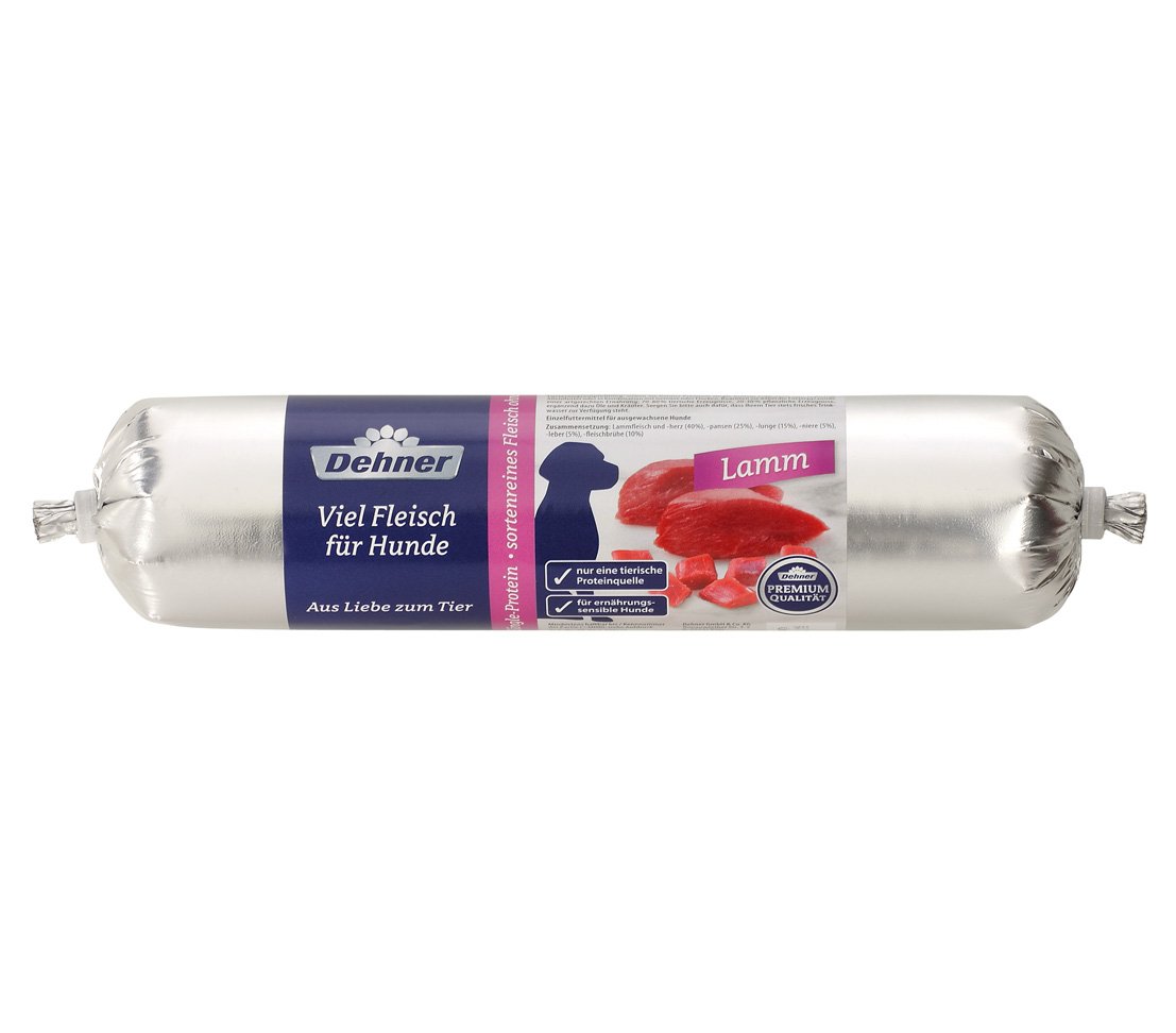 Dehner Premium Fleischwurst Hundefutter Büffel 2,98 kg getreidefrei