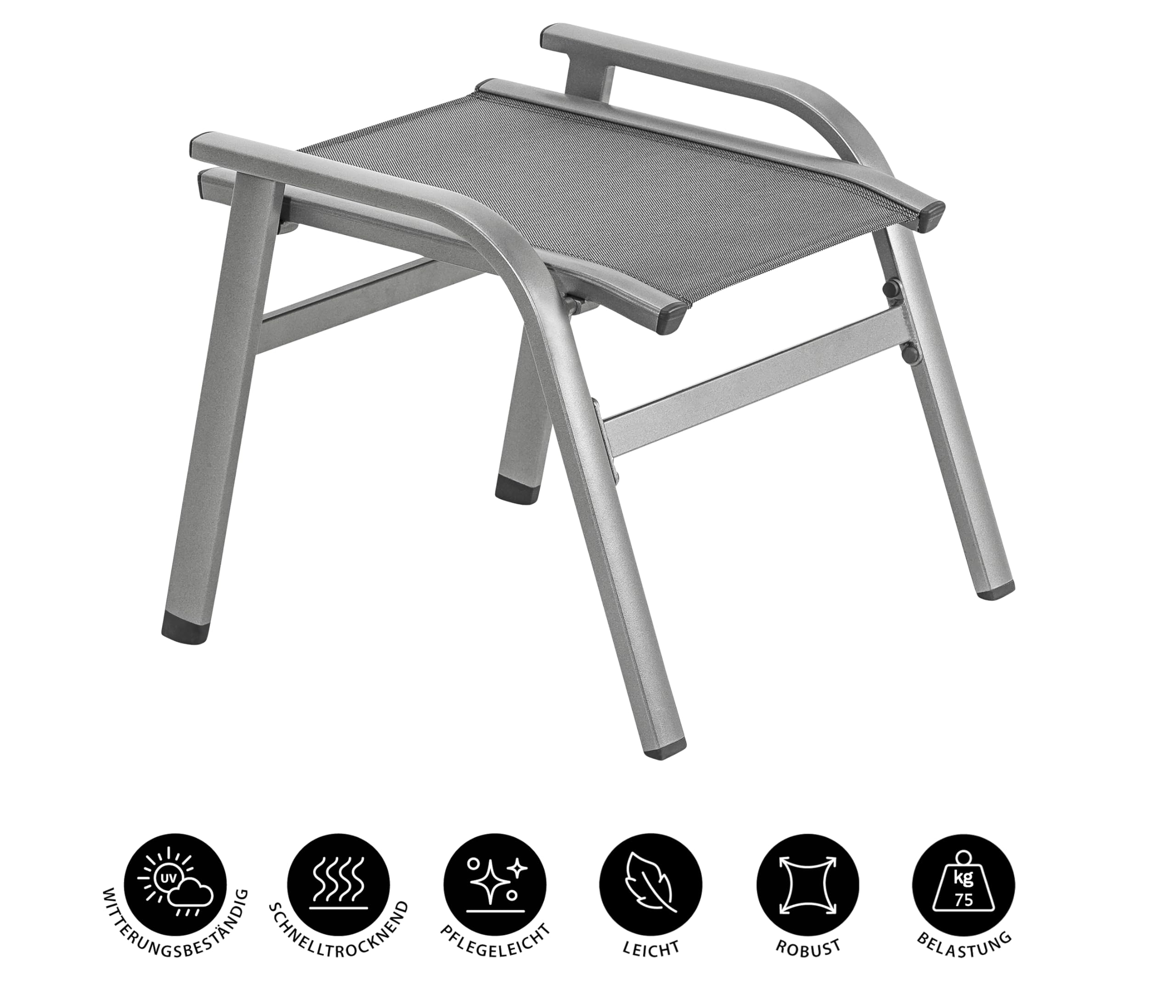 Dehner Chicago Stapelhocker Hocker grau 56,8x60,5x48 cm