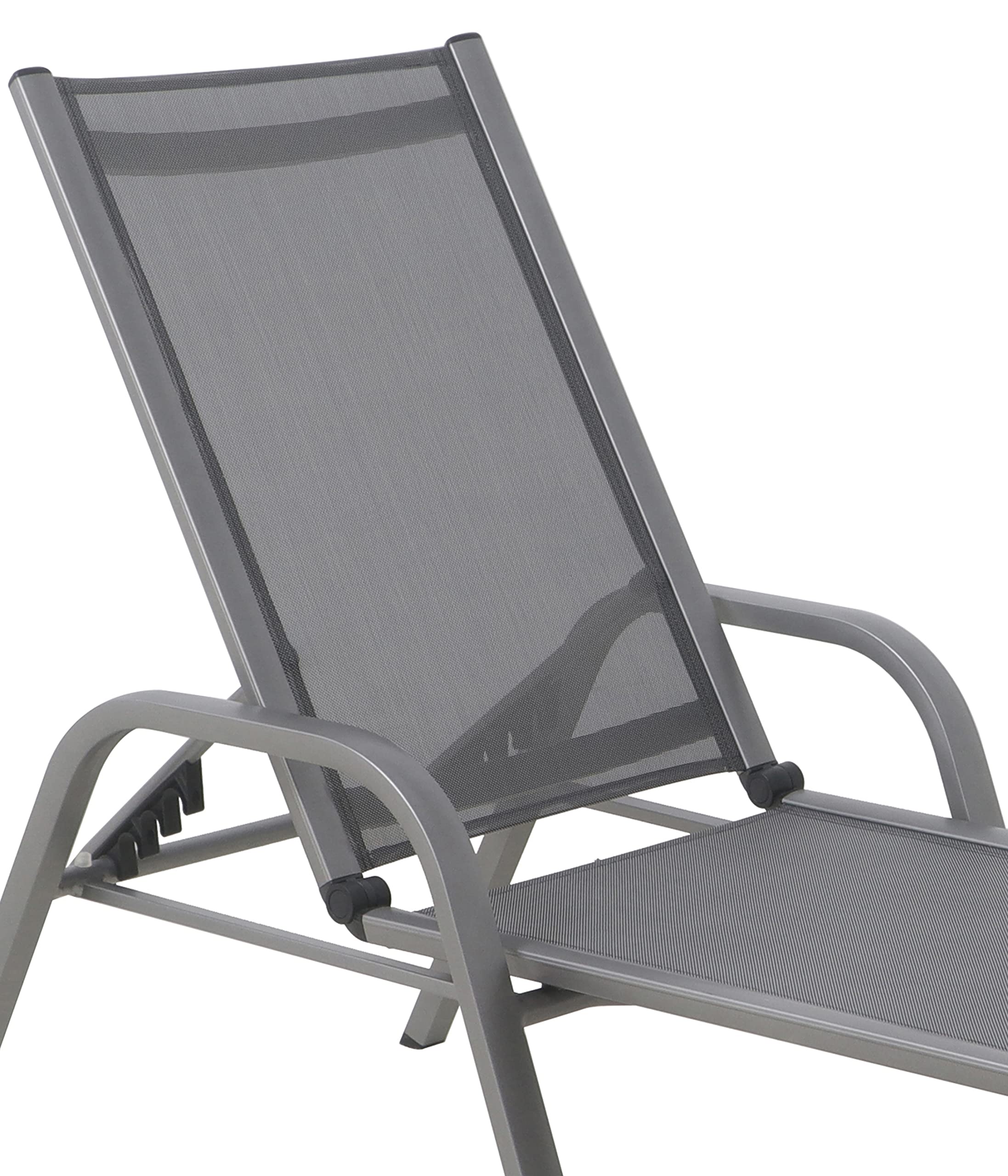 Dehner Chicago Gartenliege grau verstellbar 120 kg