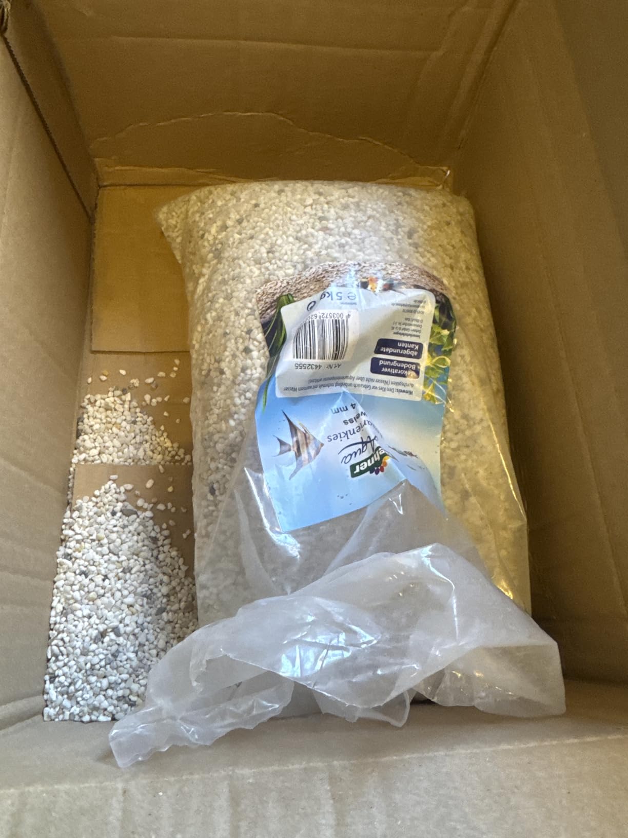 Dehner Aqua Aquarienkies Bodengrund 5kg weiß 2-4mm