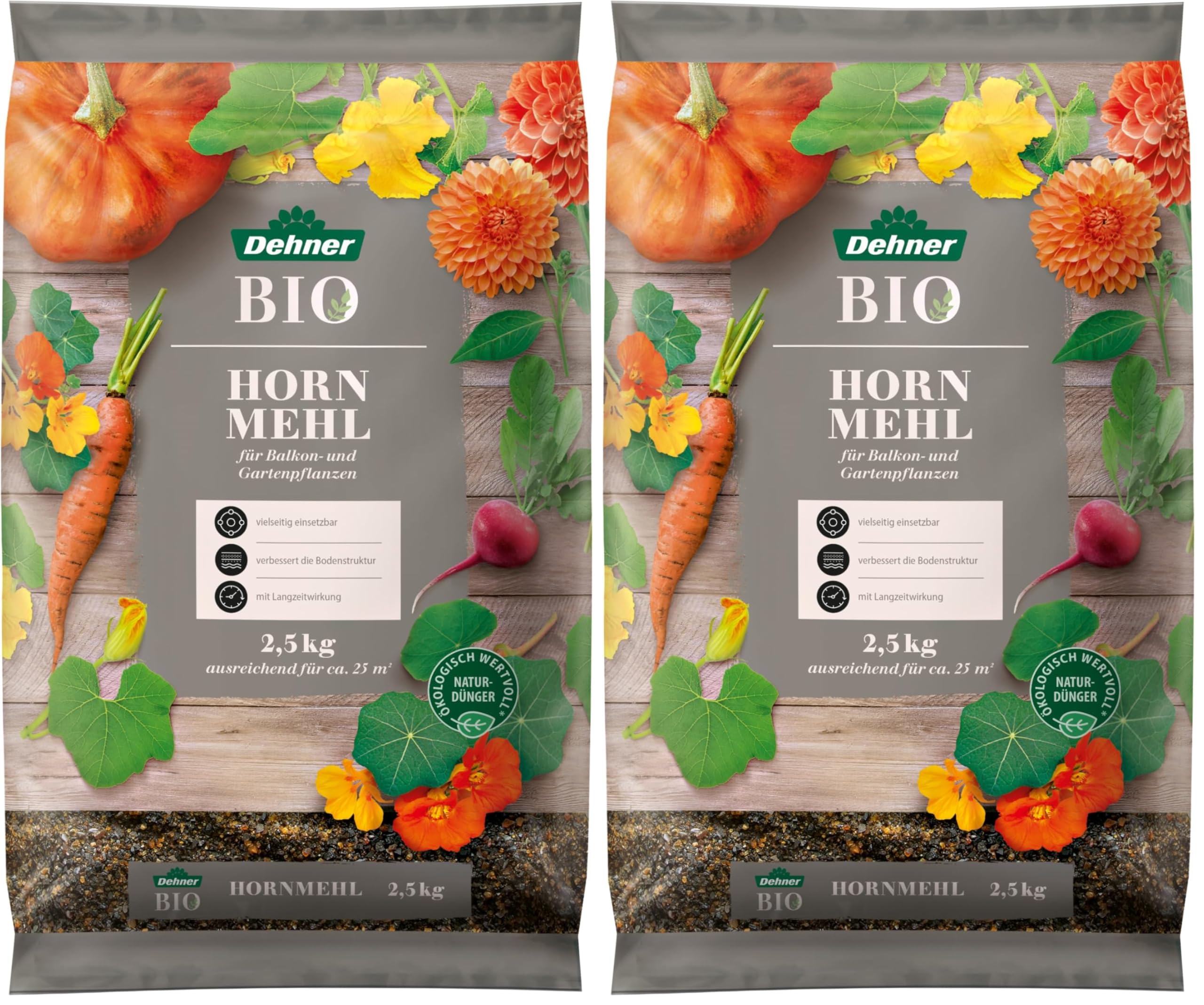 Dehner Bio Hornmehl Dünger 2,5kg Stickstoff 13 Prozent Bio