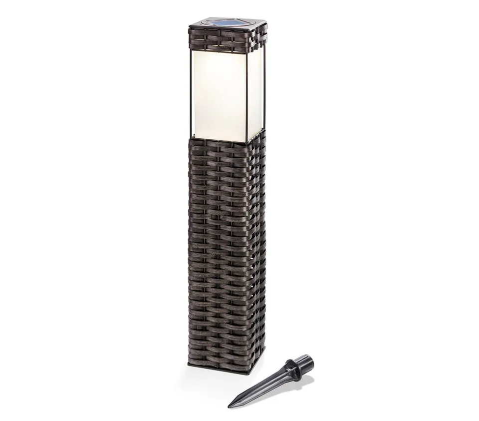 Dehner Living 1032945 Solar Standleuchte Rattan 50 cm