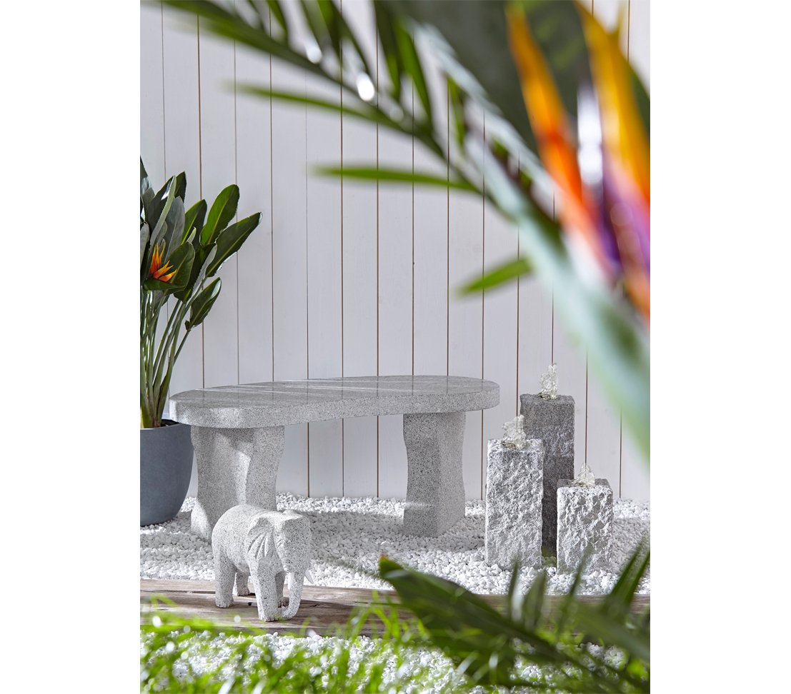 Dehner Elefant Dekofigur Granit grau 30x14x27cm