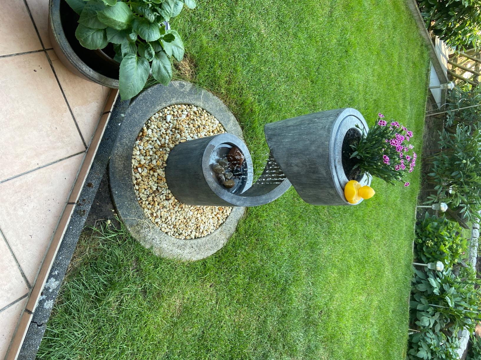 Dehner Mali Gartenbrunnen Polyresin 79,5 cm grau mit LED