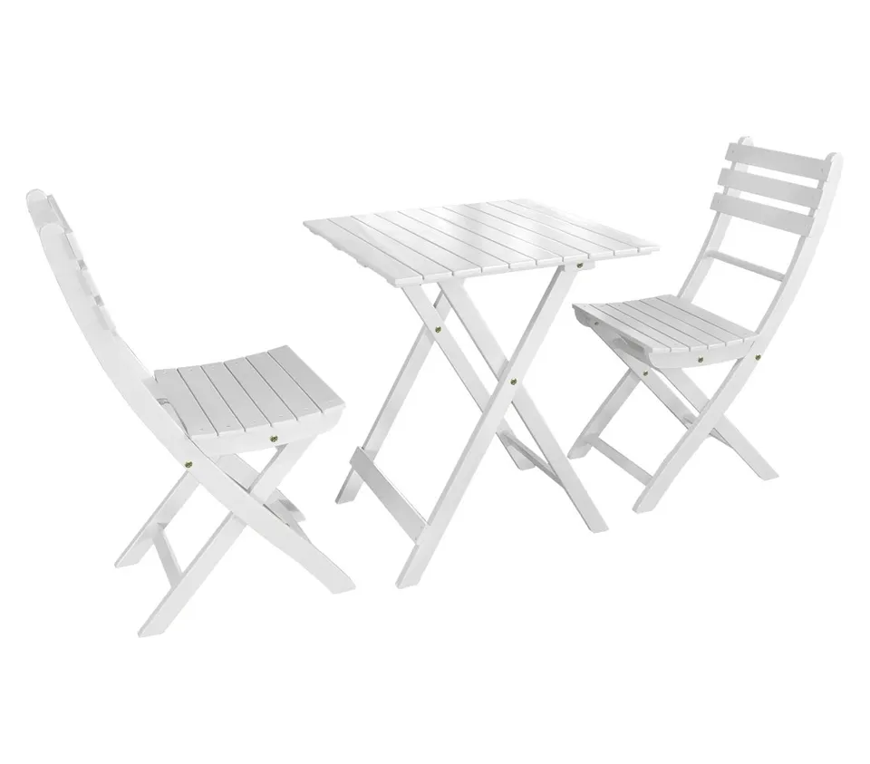 Dehner Provence Balkonset weiß Akazie Tisch+2 Stühle