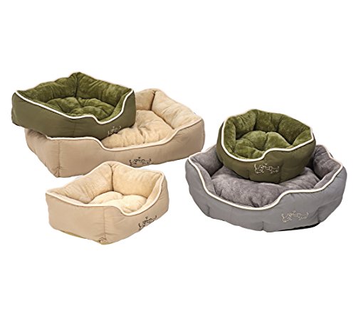 Dehner Lieblinge Sammy Katzenbett 61x48 grün Plüsch