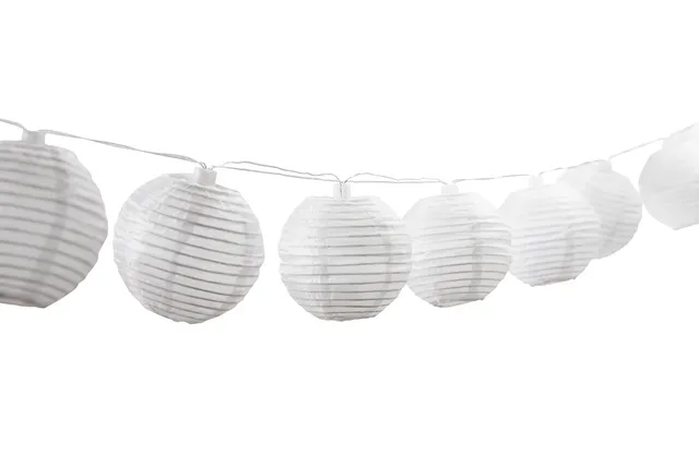 Dehner Lampion Solar-Lichterkette 240 cm weiß Nylon