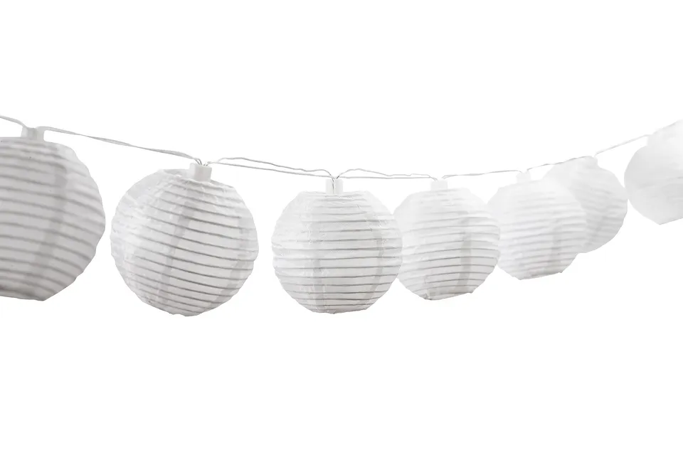 Dehner Lampion Solar-Lichterkette 240 cm weiß Nylon