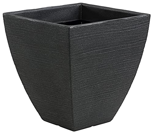 Dehner Capri Pflanztopf Riffel anthrazit 40 x 42 cm