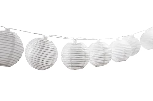 Dehner Lampion Solar-Lichterkette 240 cm weiß Nylon