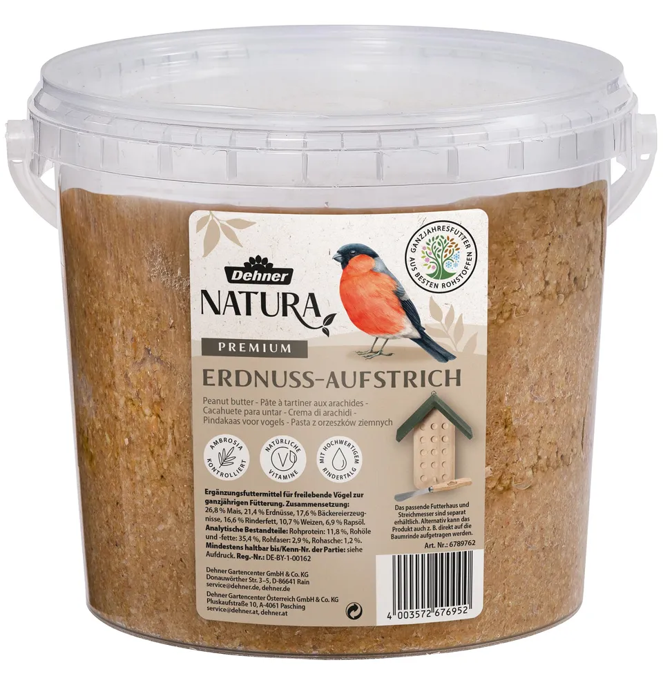 Dehner Natura Premium Erdnuss-Aufstrich Wildvogelfutter 2 kg energiereich