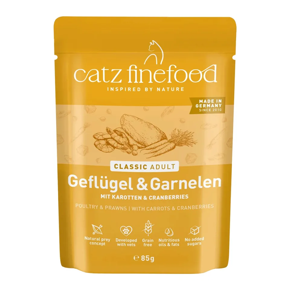 catz finefood N° 17 Geflügel Garnele Nassfutter 16x85g getreidefrei