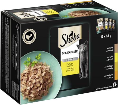 Sheba Delikatesse Gelee Nassfutter Geflügel 24x85g Schale