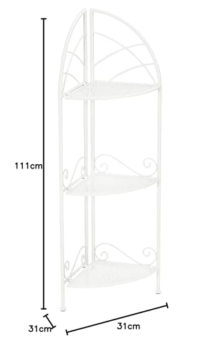 Dehner Luca Eckregal Metall weiß 111x31x31 cm