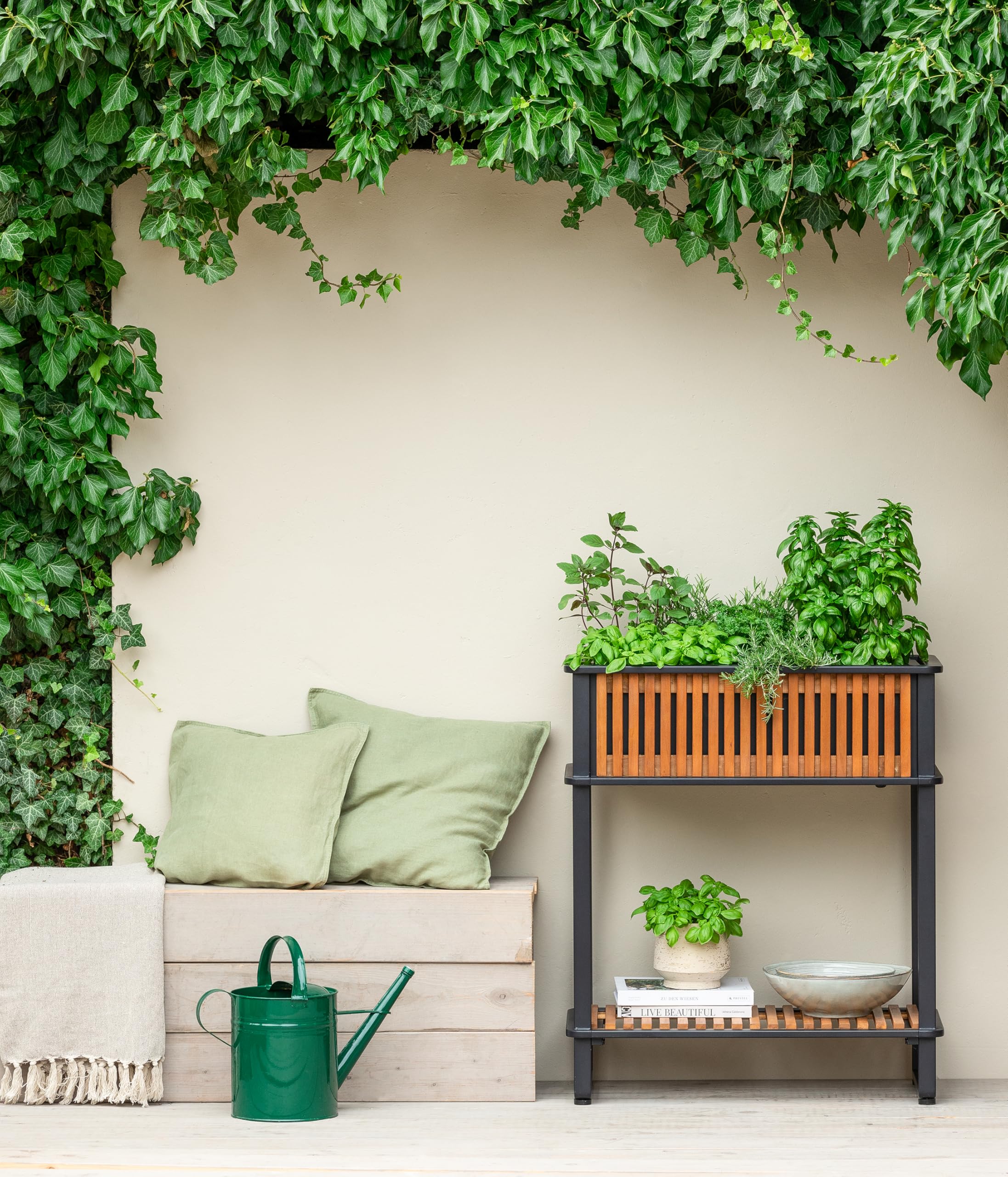 Dehner Gießkanne nostalgisch Zink grün 9l Messingbrause