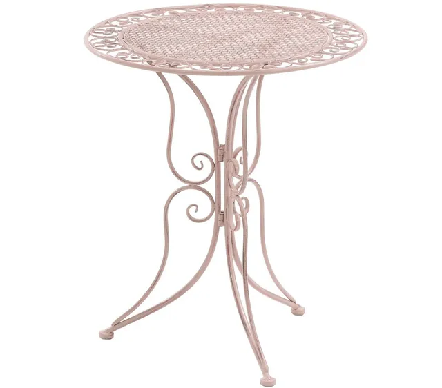 Dehner Provence Stylo Gartentisch Ø 60 cm Metall pink
