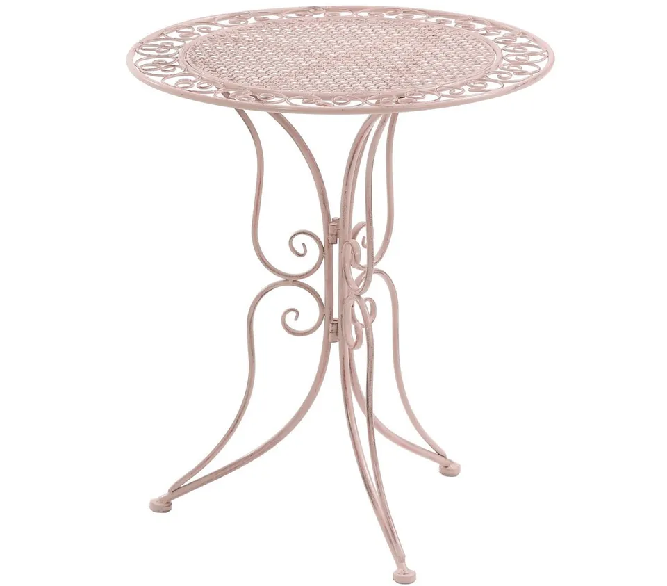 Dehner Provence Stylo Gartentisch Ø 60 cm Metall pink