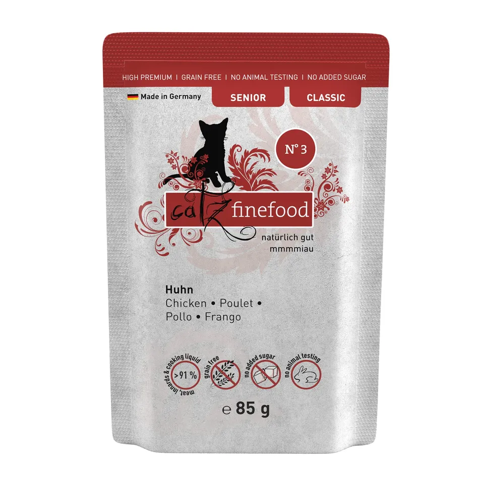 catz finefood Classic Senior Katzennassfutter Huhn 16x85g getreidefrei