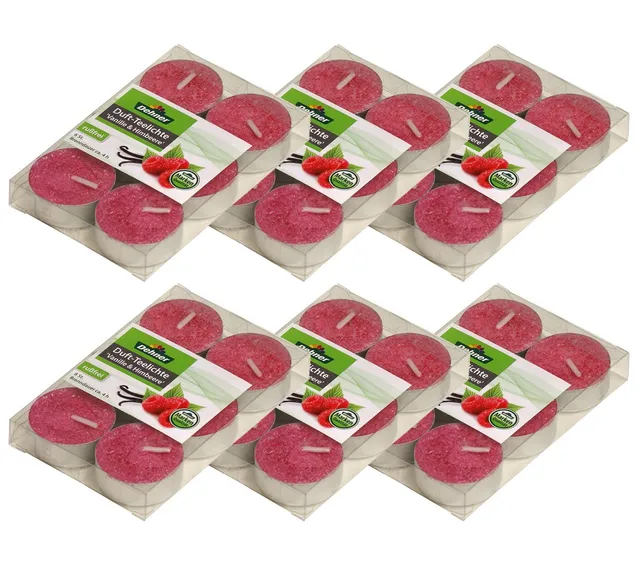 Dehner Premium Lovely Duft-Teelichter Vanille-Himbeere 36 Stück