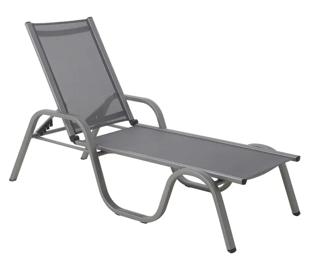 Dehner Chicago Gartenliege grau verstellbar 120 kg