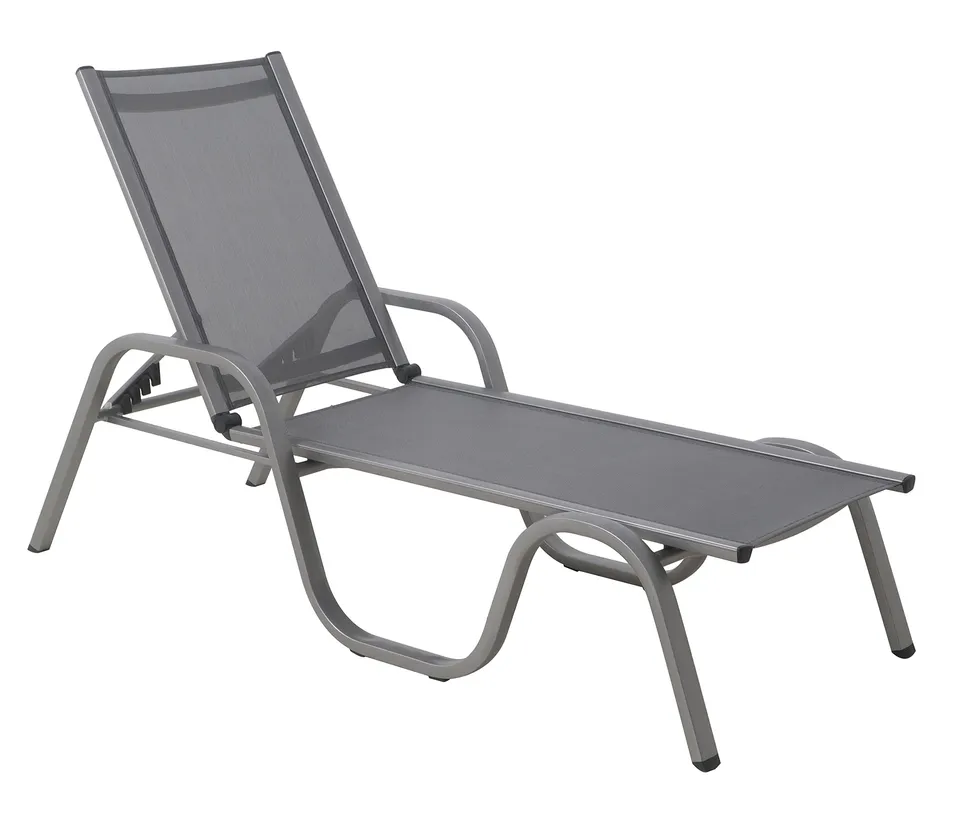 Dehner Chicago Gartenliege grau verstellbar 120 kg