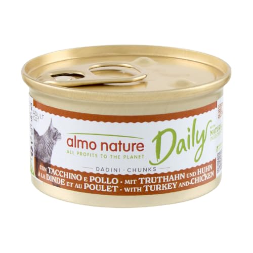 Almo Nature Daily Nassfutter Truthahn Huhn 24x85g Würfel Sauce