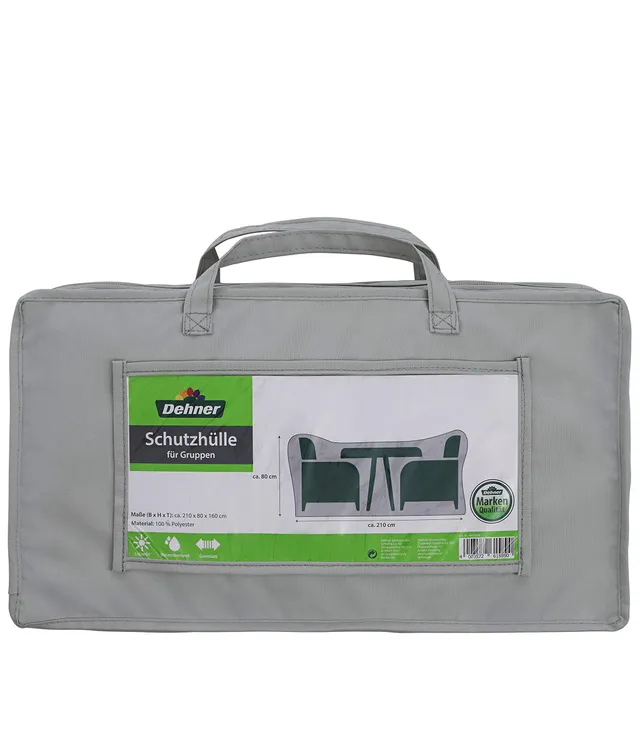 Dehner Abdeckung Sitzgruppe 210x80x160cm Polyester grau wasserabweisend