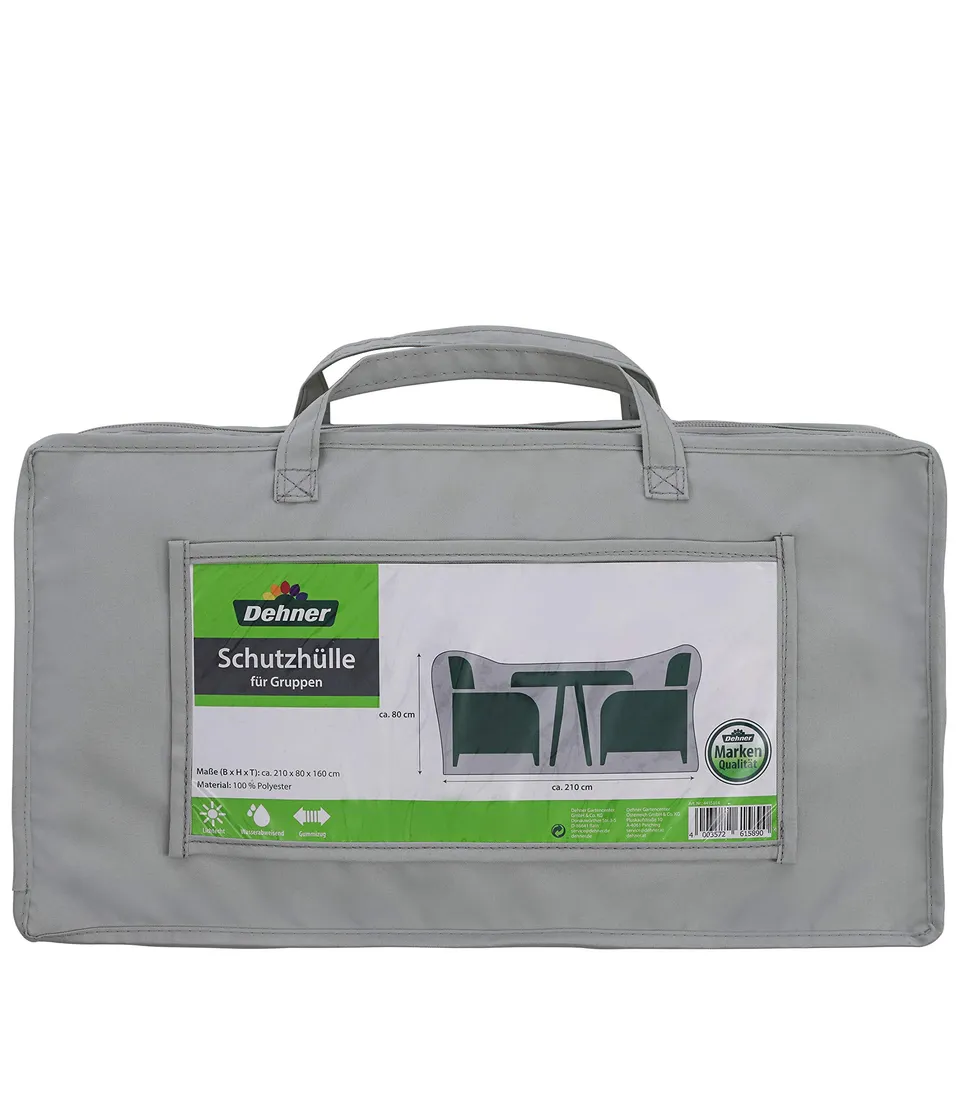 Dehner Abdeckung Sitzgruppe 210x80x160cm Polyester grau wasserabweisend
